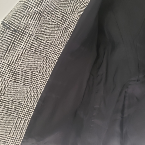 Tibi Houndstooth Check Plaid Elbow Patch Single Button Blazer Jacket - Picture 7 of 9